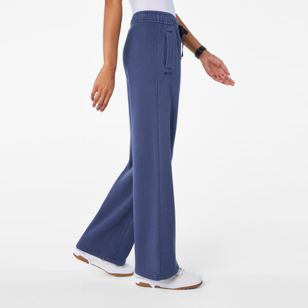 women's Quiet Navy Hayden Vintage Wash Wide Leg - Sweatpant