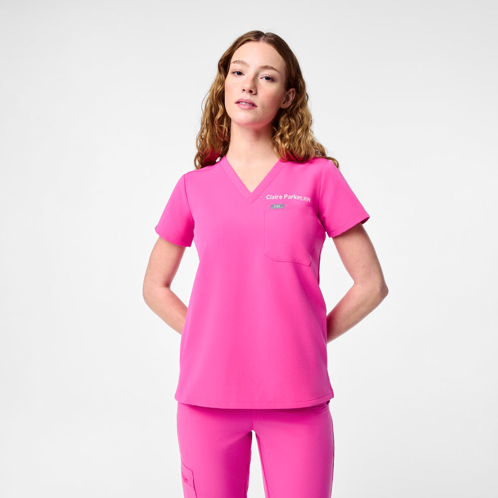 women's Rapid Response Pink Catarina - One-Pocket Scrub Top™