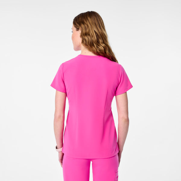 women's Rapid Response Pink Catarina Petite - One-Pocket Scrub Top™