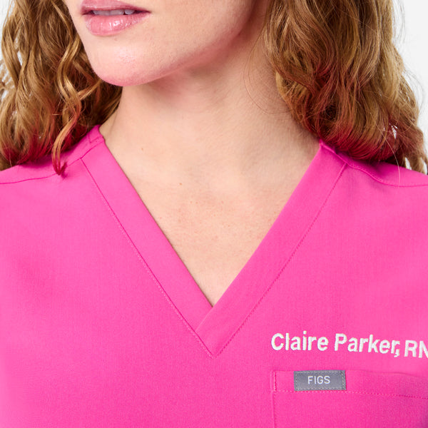 women's Rapid Response Pink Catarina Petite - One-Pocket Scrub Top™