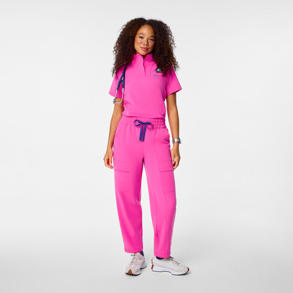 women's Rapid Response Pink High Waisted Giuliana Relaxed Straight Leg - Petite Scrub Pant™
