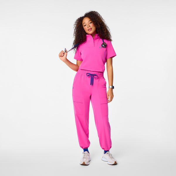 women's Rapid Response Pink High Waisted Giuliana Relaxed Straight Leg - Petite Scrub Pant™