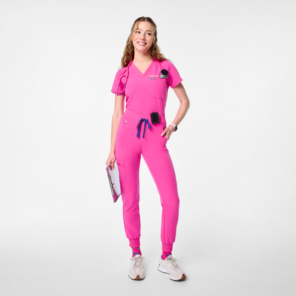 women's Rapid Response Pink High Waisted Zamora - Petite Jogger Scrub Pant™