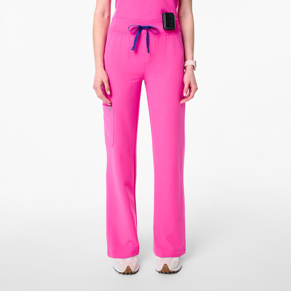 women's Rapid Response Pink High Waisted Isabel Wide Leg - Scrub Pant
