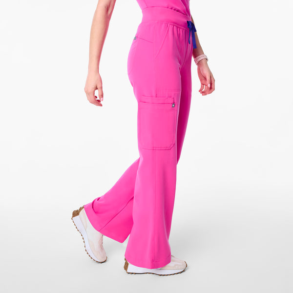women's Rapid Response Pink High Waisted Isabel Wide Leg - Scrub Pant