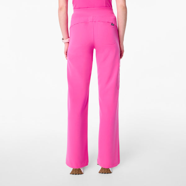 women's Rapid Response Pink High Waisted Isabel Wide Leg - Scrub Pant