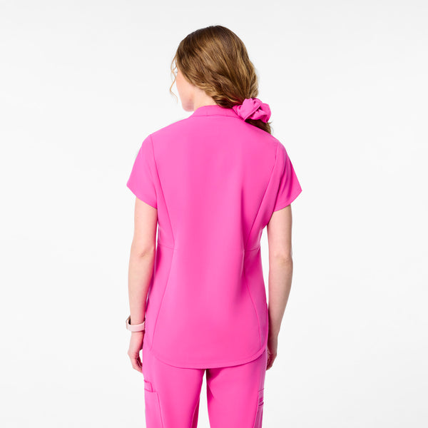 women's Rapid Response Pink Montex - Mock Neck Scrub Top