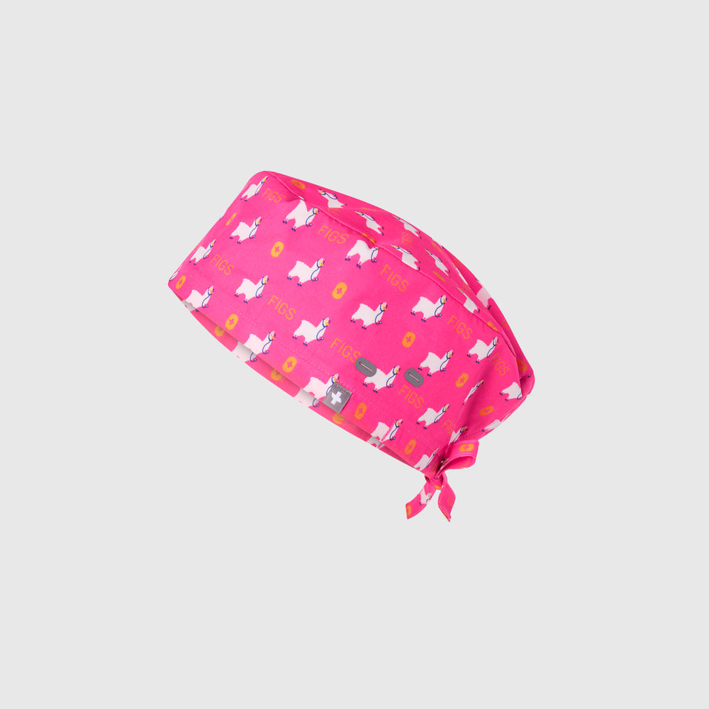 Rapid Response Pink Trauma Llama Print Modern - Classic Scrub Cap Buttonholes