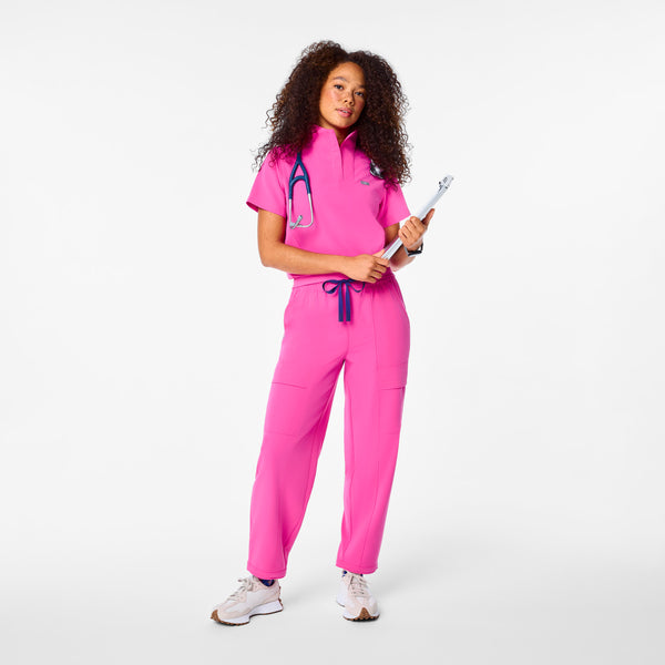 Women's Rapid Response Pink Torrella - ¼ Zip Scrub Top