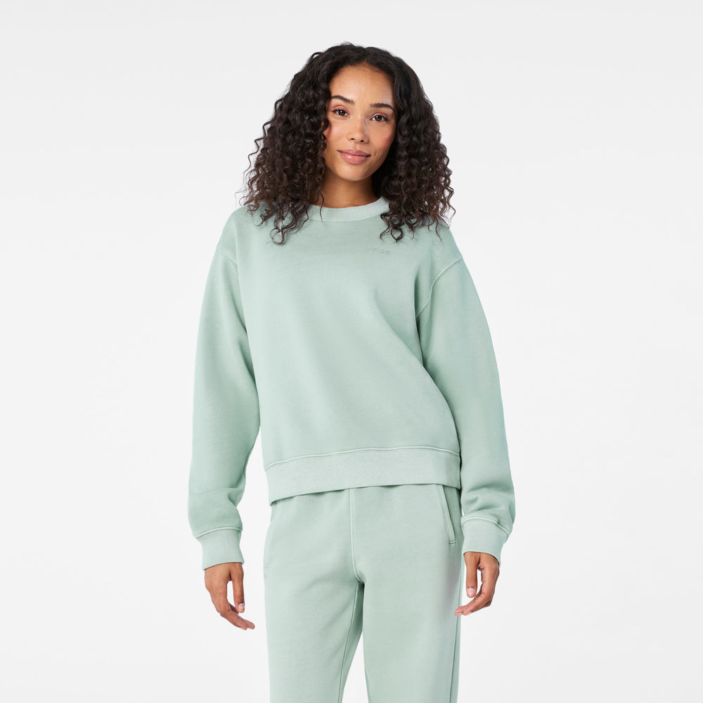 women's Soft Sage Hayden Vintage Wash - Crewneck Sweatshirt
