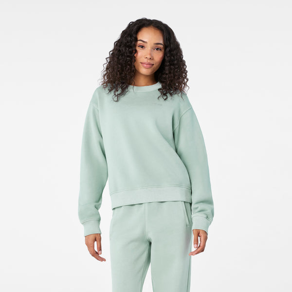 women's Soft Sage Hayden Vintage Wash - Crewneck Sweatshirt