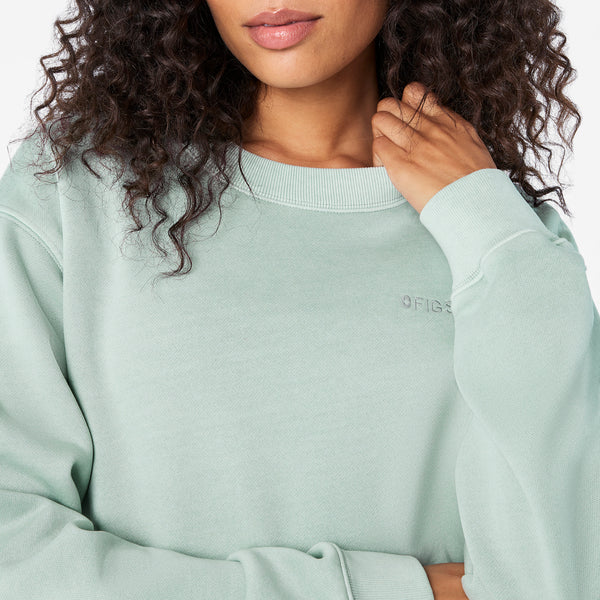 women's Soft Sage Hayden Vintage Wash - Crewneck Sweatshirt