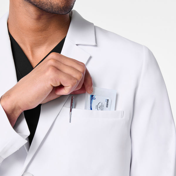 men's White Harlem - Slim Short Lab Coat