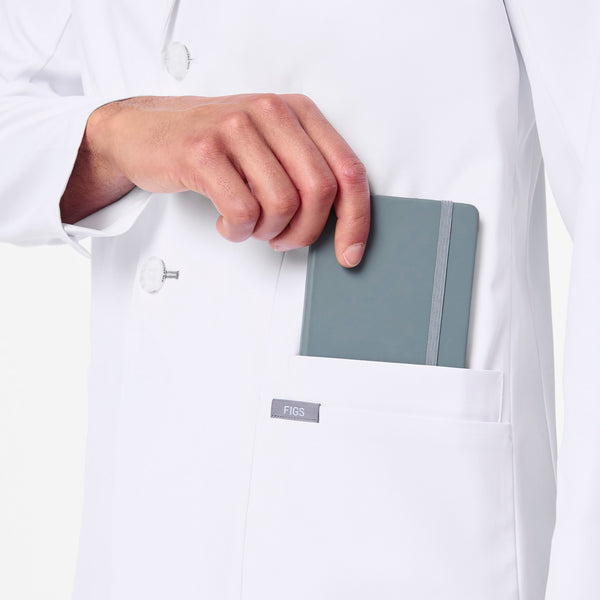 men's White Harlem - Slim Short Lab Coat