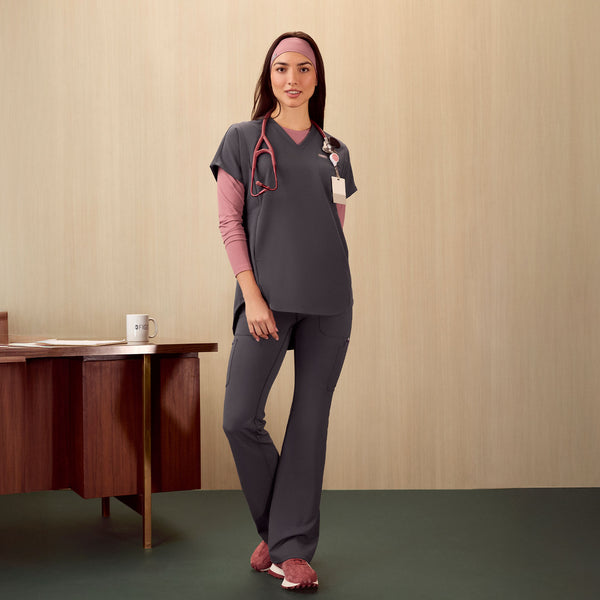 women's Charcoal High Waisted Ashland - Flare ScrubLegging™
