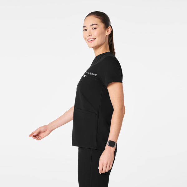 women's Black Kersey Notch Neck - Scrub Top