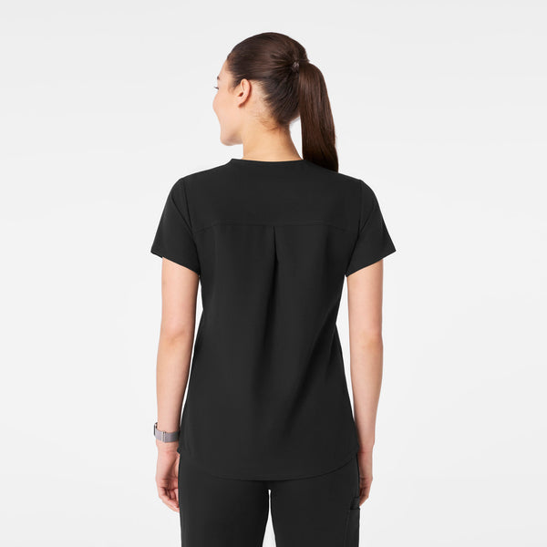women's Black Kersey Notch Neck - Scrub Top