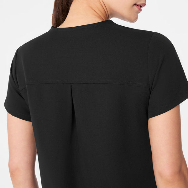 women's Black Kersey Notch Neck - Scrub Top