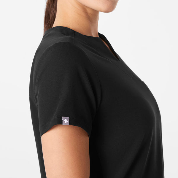 women's Black Kersey Notch Neck - Scrub Top