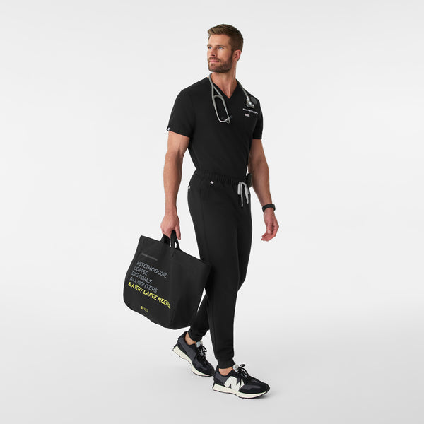 Black A Very Large Needle - Detachable Strap Tote