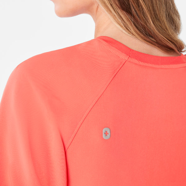 women's Fireside Holly - Crewneck Puff Sleeve Scrub Top