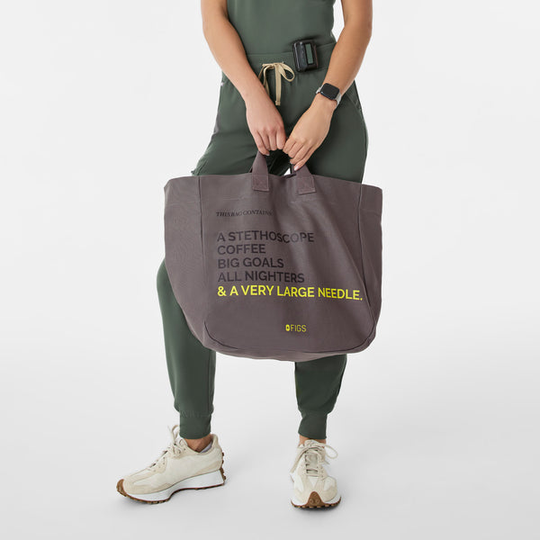 Dark Grey A Very Large Needle - Detachable Strap Tote