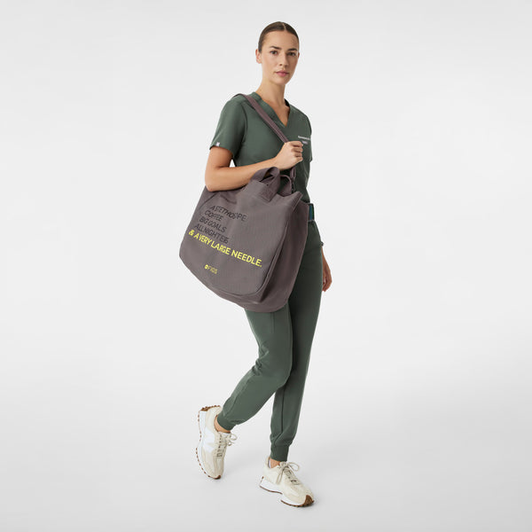 Dark Grey A Very Large Needle - Detachable Strap Tote
