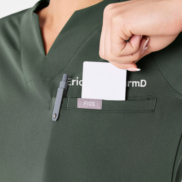 women's Moss Kersey Notch Neck - Scrub Top