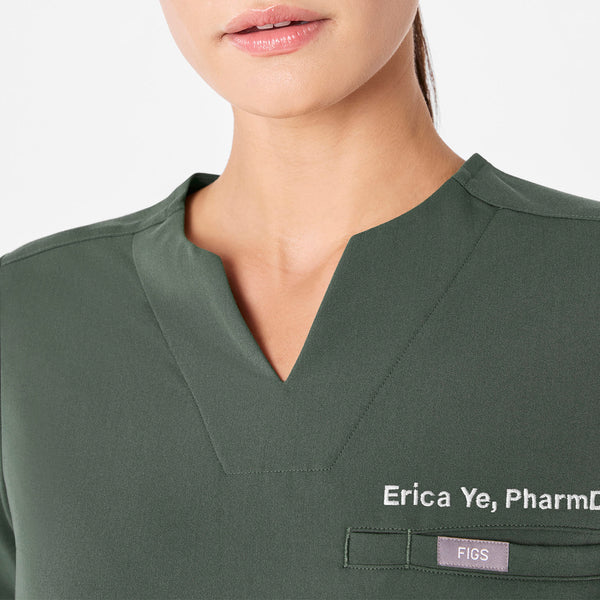 women's Moss Kersey Notch Neck - Scrub Top