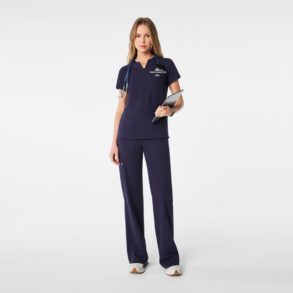 women's Navy Kersey Notch Neck - Scrub Top