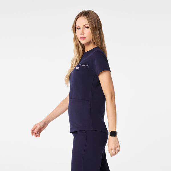 women's Navy Kersey Notch Neck - Scrub Top