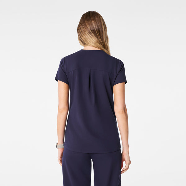 women's Navy Kersey Notch Neck - Scrub Top