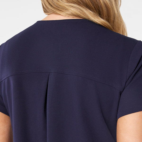 women's Navy Kersey Notch Neck - Scrub Top