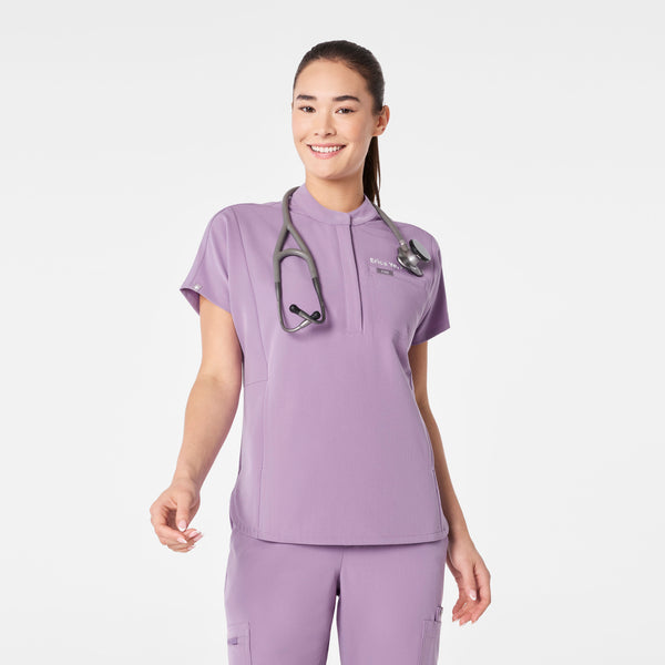 women's Purple Haze Montex - Mock Neck Scrub Top