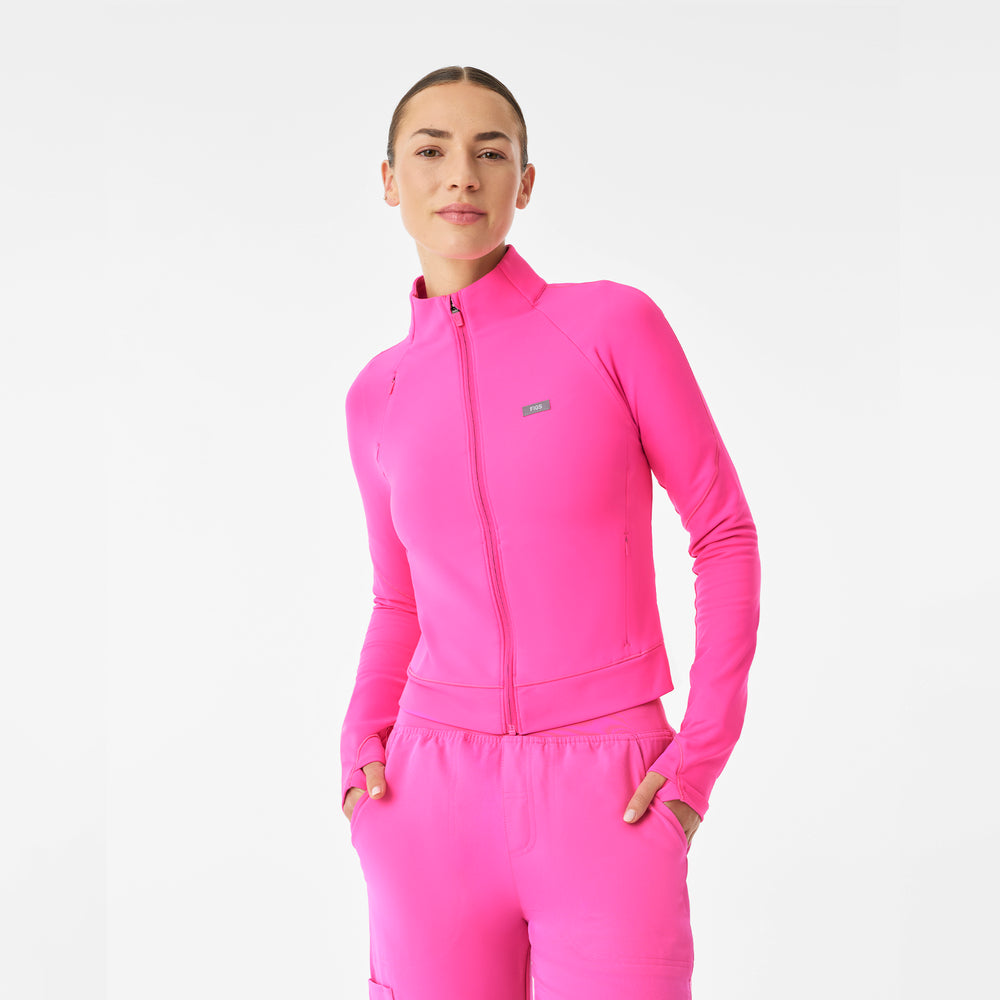 women's Rapid Response Pink On-Shift ContourKnit Cropped Scrub Jacket™