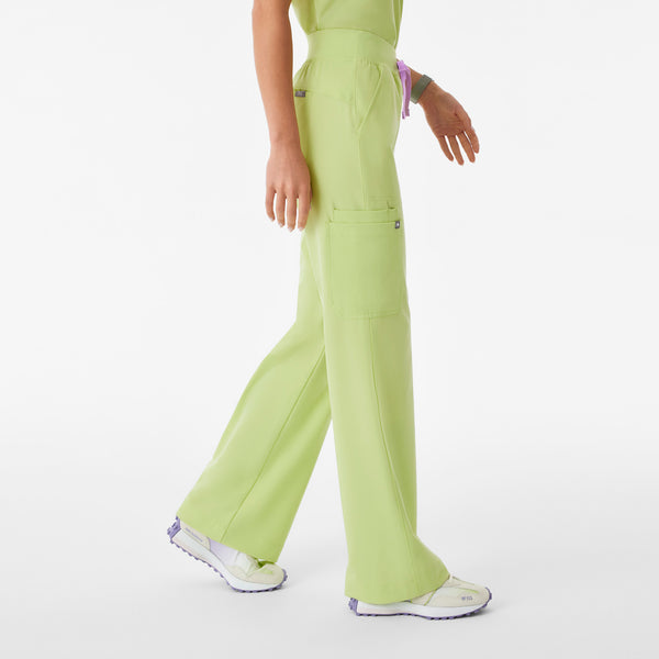 women's Sea Mist High Waisted Isabel Wide Leg - Scrub Pant