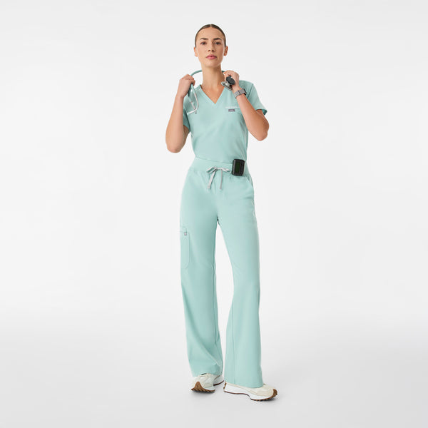 women's Seaglass High Waisted Isabel Wide Leg - Scrub Pant
