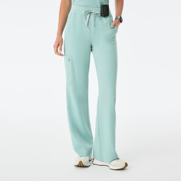 women's Seaglass High Waisted Isabel Wide Leg - Scrub Pant