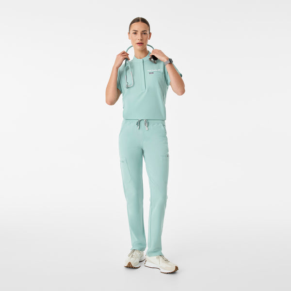 women's Seaglass Montex - Mock Neck Scrub Top