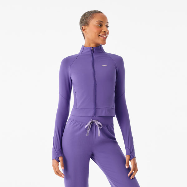 Women's Amethyst ContourKnit Cropped Scrub Jacket