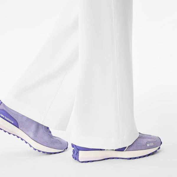 Women's Optic White Isabel High-Rise Wide-Leg - Scrub Pant