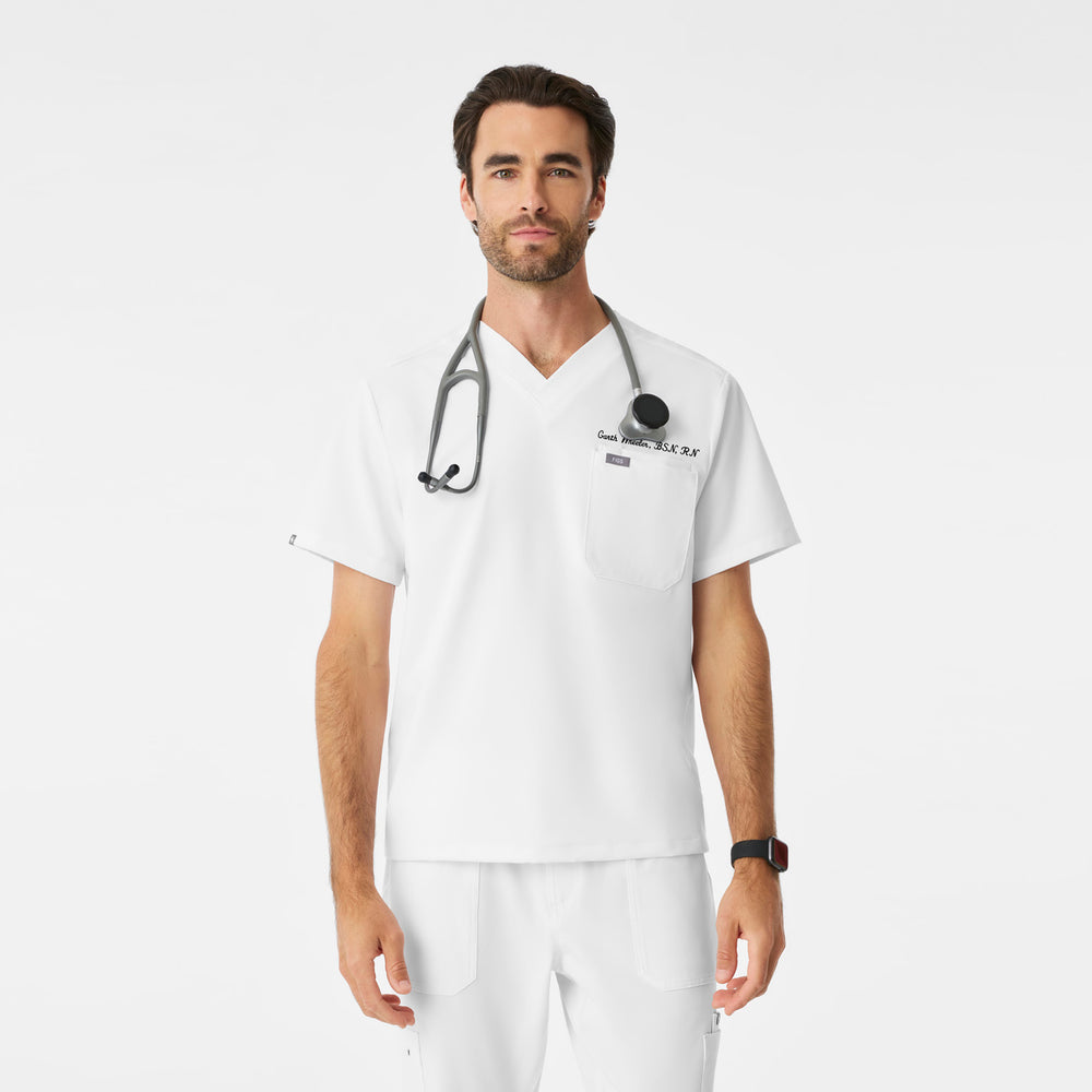 Men's Optic White Leon -  Scrub Top™