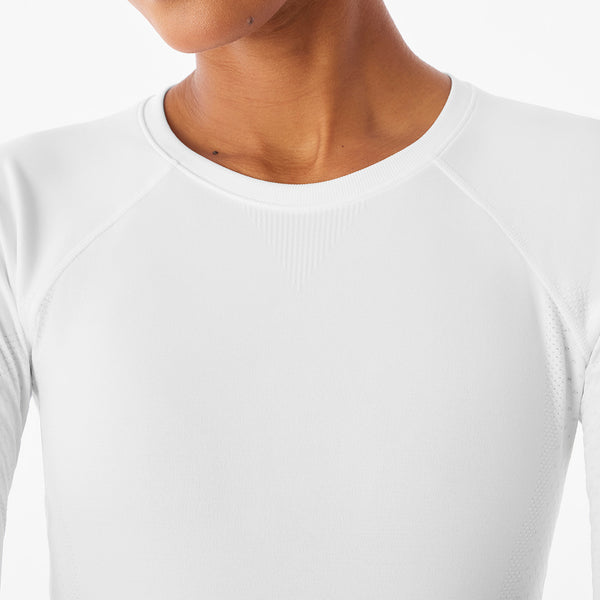 Women's Optic White Salta Seamless - Long-Sleeve Underscrub