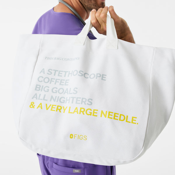 Optic White A Very Large Needle - Detachable Strap Tote