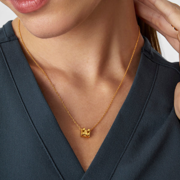 Gold Orthodontic Big Bracket Necklace