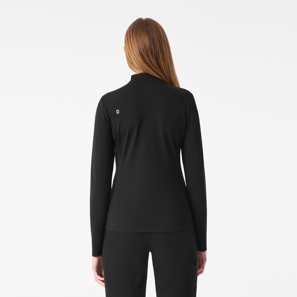 Women's Black Bree FlexKnit - Slim Long-Sleeve Scrub Top