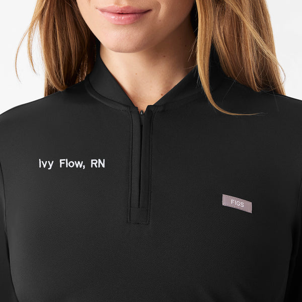 Women's Black Bree FlexKnit - Slim Long-Sleeve Scrub Top