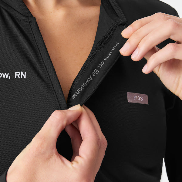 Women's Black Bree FlexKnit - Slim Long-Sleeve Scrub Top