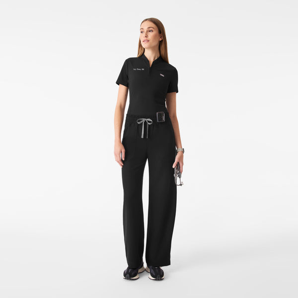 Women's Black Bree FlexKnit - Slim Scrub Top