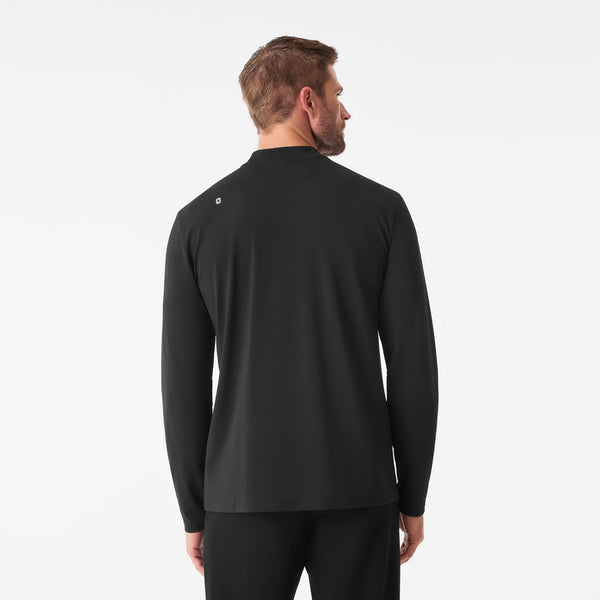 Men's Black Dawes FlexKnit - ¼ Zip Long-Sleeve Scrub Top